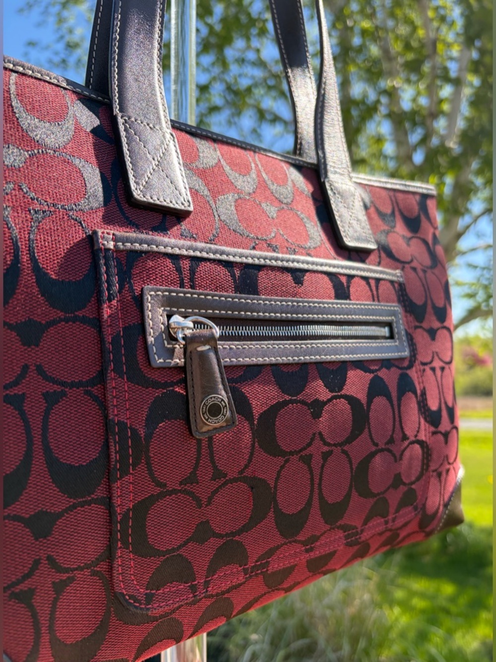 Vintage COACH Signature Slim Shoulder Tote EUCc - Picture 4 of 17
